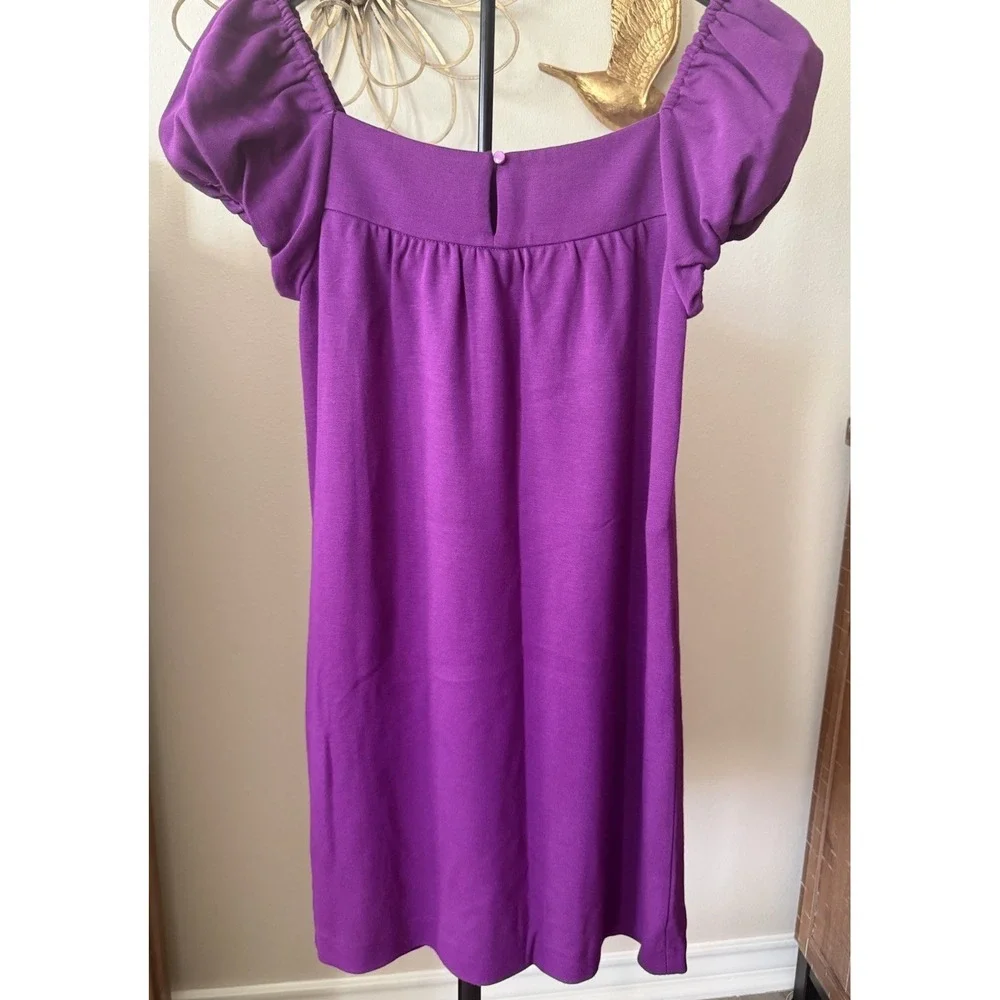 INC International Concepts Purple Puff Sleeve Babydoll Mini Dress Size 4 - Picture 3 of 7